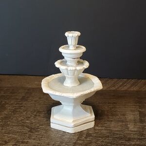 Miniature Three-Tier White Decorative Fountain 4" X 3"